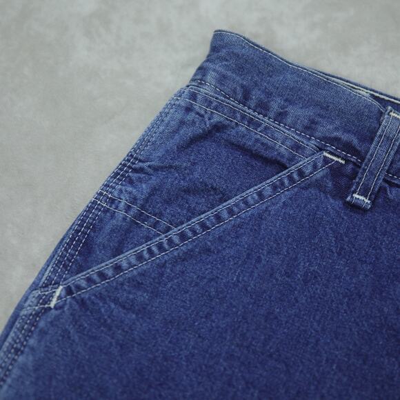 Vintage Carhartt WU1998 Dark Blue Denim Workwear Carpenter Shorts 30x7.5 - Picture 7 of 11